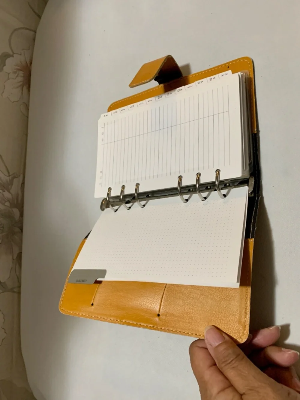 Vintage Classic Personal Planner Organizer 6 Ring - Mustard Color
